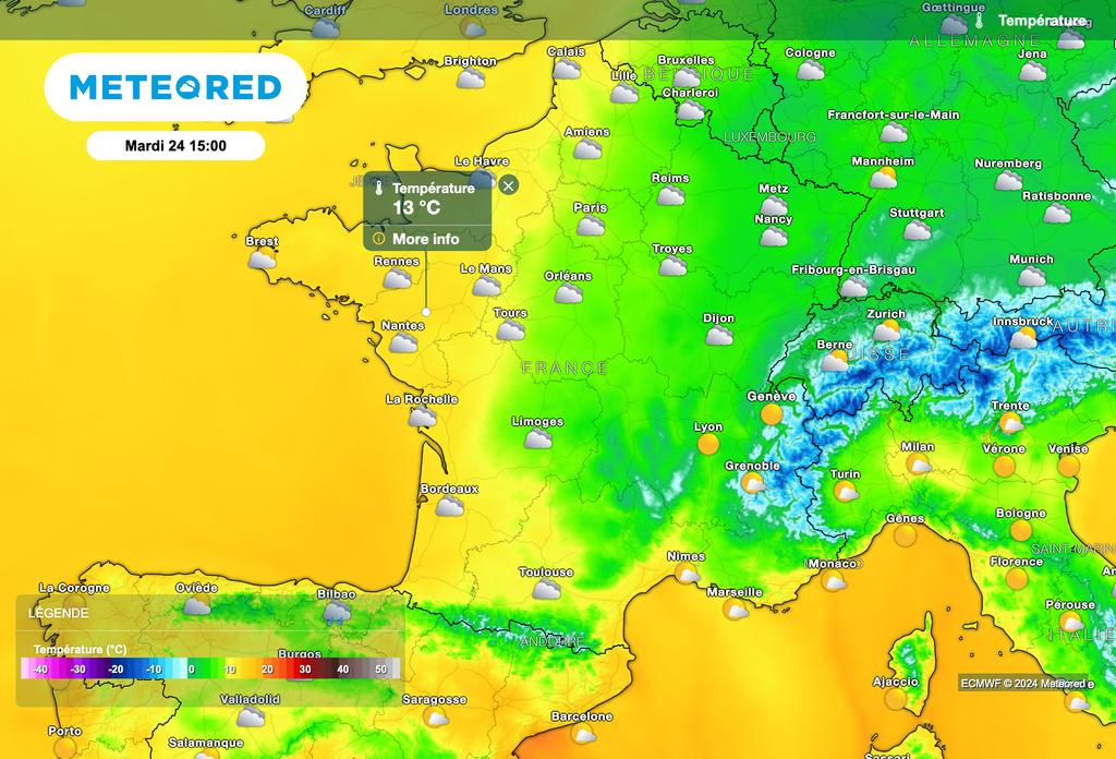 Grande douceur dans l'ouest de la France.