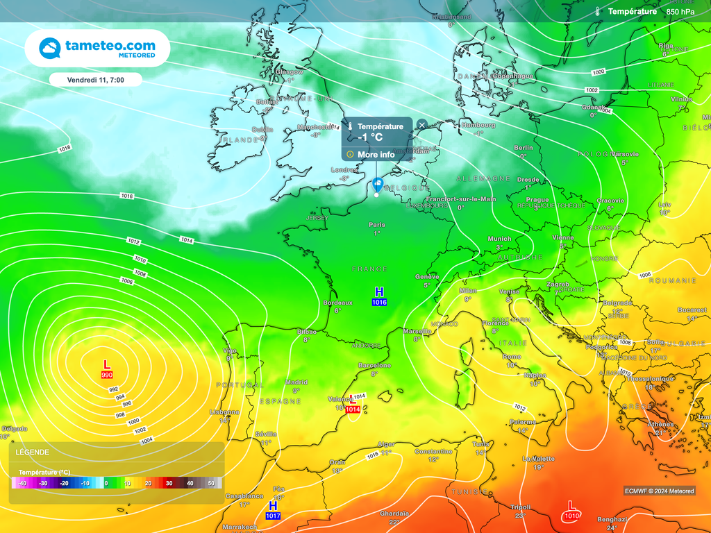 Coup de fraîcheur assez bref surtout sur la moitié nord de la France. Coup de fraîcheur assez bref surtout sur la moitié nord de la France.