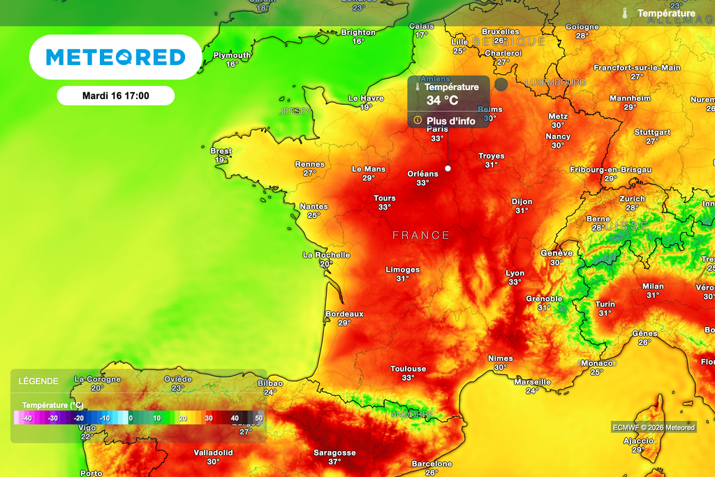 Près de 35 degrés la semaine prochaine sur le nord de la France. Près de 35 degrés la semaine prochaine sur le nord de la France.