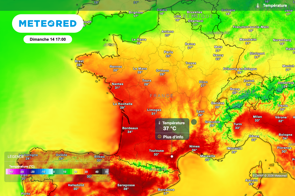 Des pointes à près de 37 degrés ce week-end dans le sud de la France ! Des pointes à près de 37 degrés ce week-end dans le sud de la France !