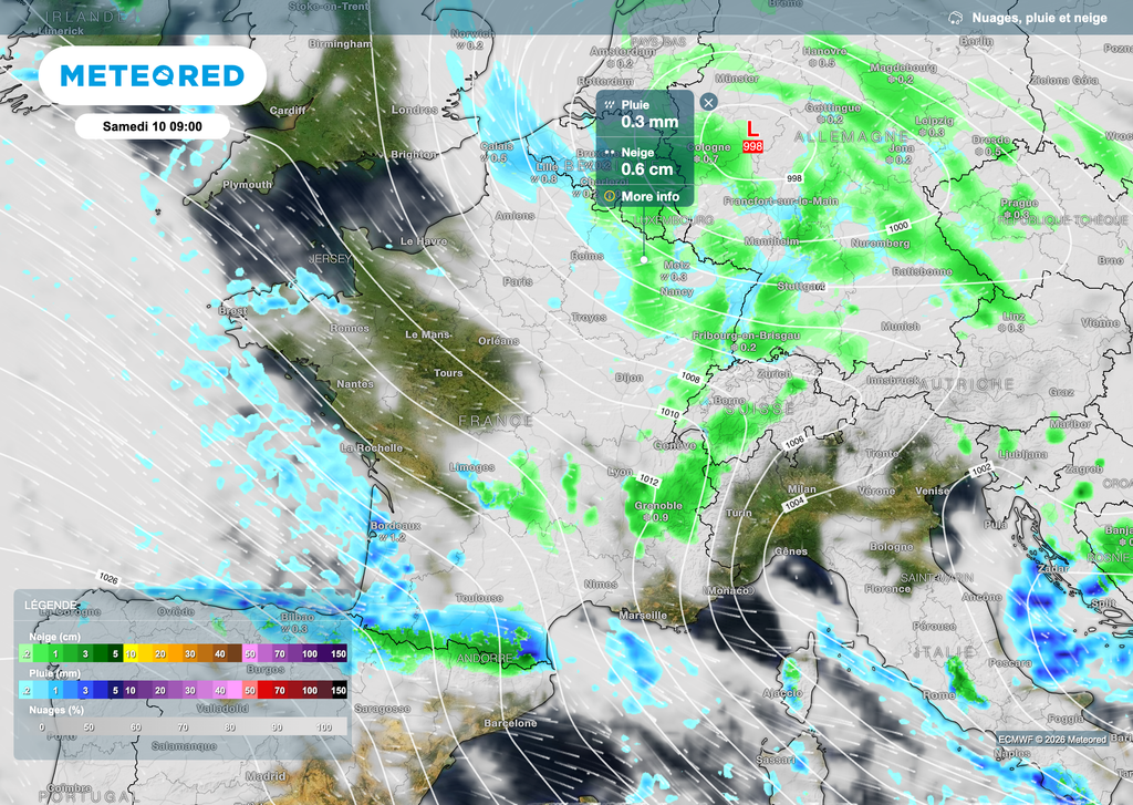 Il neigera en journée de samedi sous un vent encore modéré à fort.