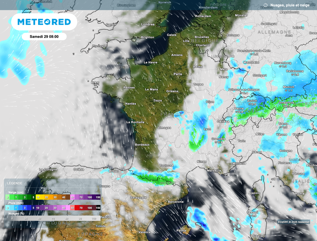 On la retrouvera en matinée de samedi sur l'est de la France et sur les Pyrénées.
