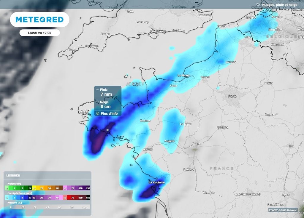 Des pluies soutenues concerneront les régions bordant la Manche le lundi 28 septembre Des pluies soutenues concerneront les régions bordant la Manche le lundi 28 septembre