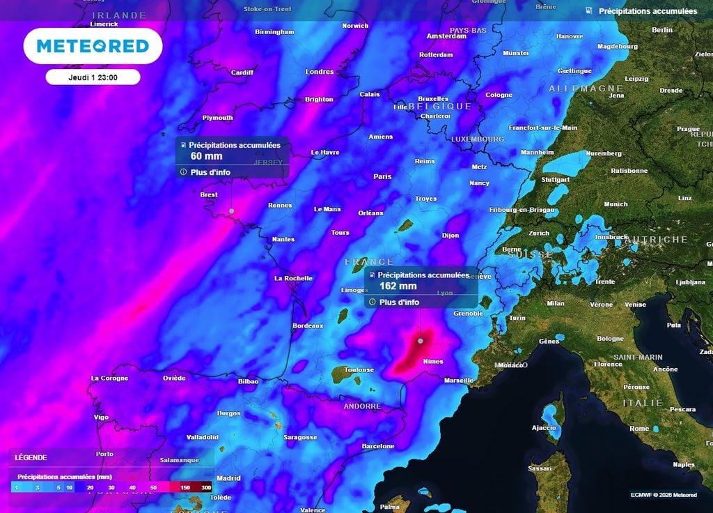 Plusieurs régions de France vont recevoir des pluies copieuses d'ici jeudi soir Plusieurs régions de France vont recevoir des pluies copieuses d'ici jeudi soir