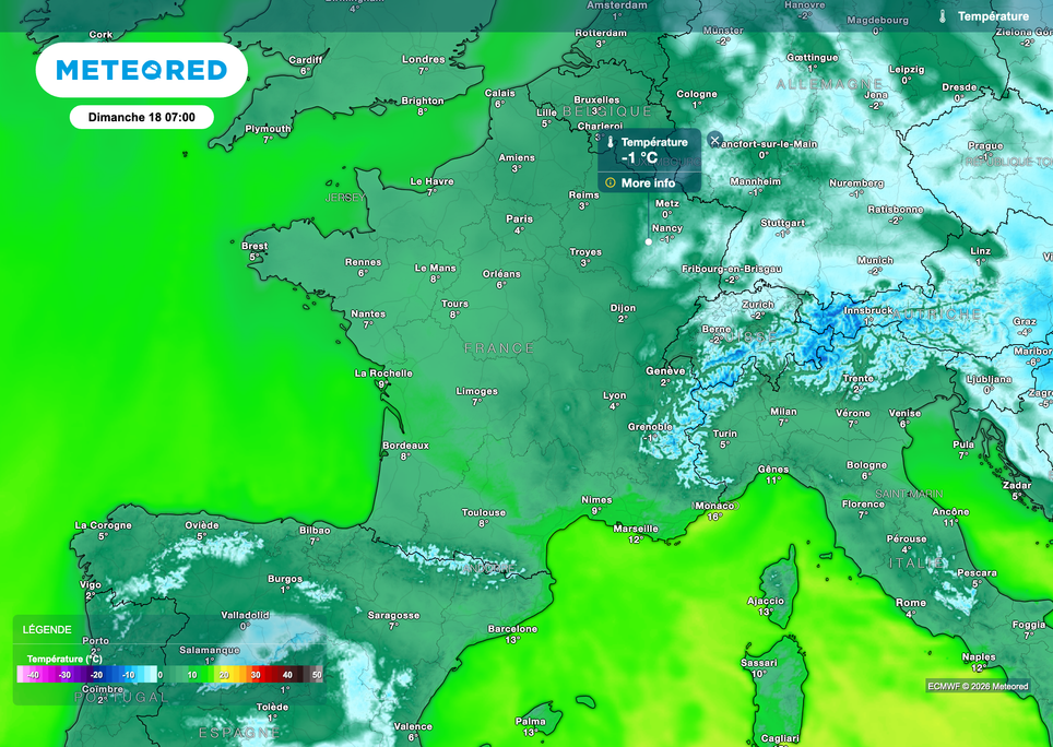 Retour de gelées matinales dès ce dimanche ! Un froid toutefois faible et commun.