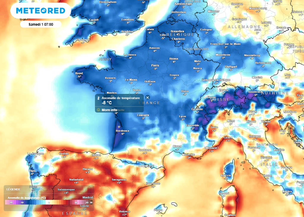 Le mois de mars débutera avec des températures minimales inférieures jusqu'à 8°C aux normales de saison. Le mois de mars débutera avec des températures minimales inférieures jusqu'à 8°C aux normales de saison.