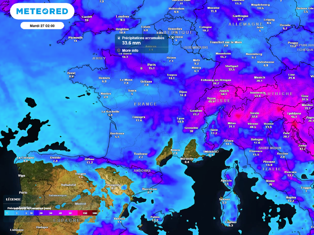 Au cours des prochains jours, la situation s'inversera avec les cumuls de pluies les plus importants attendus dans le nord du pays. Au cours des prochains jours, la situation s'inversera avec les cumuls de pluies les plus importants attendus dans le nord du pays.