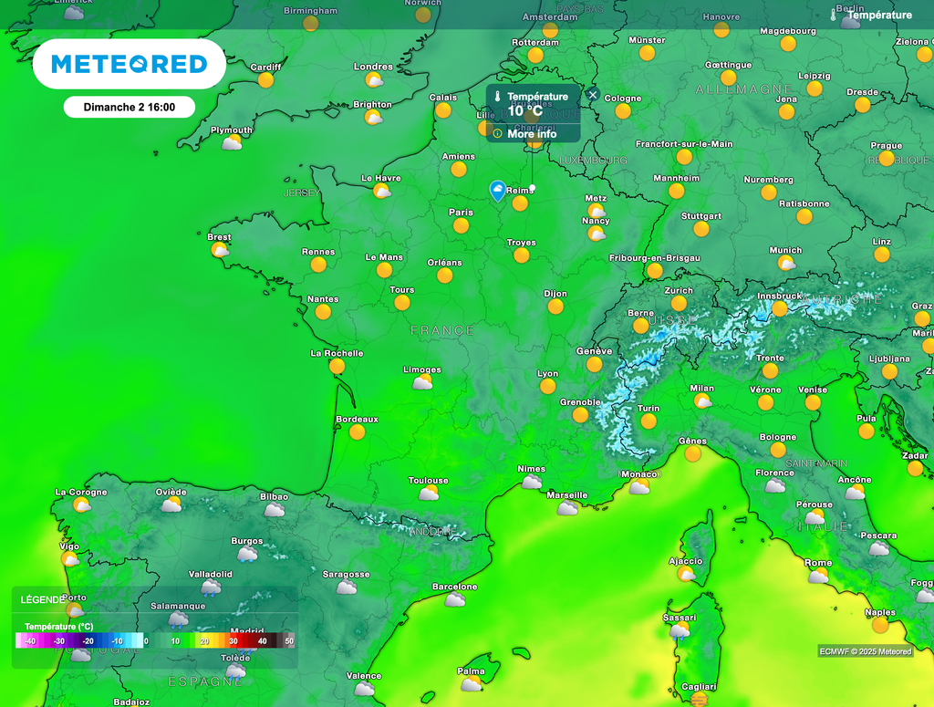 Un bel après-midi de dimanche s'annonce mais les températures auront un peu de mal à atteindre les 10°C au nord.