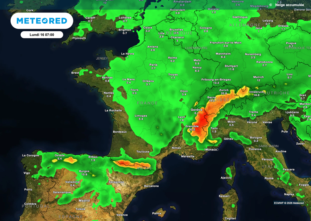 Un épisode de neige de redoux est envisagé entre dimanche et lundi.