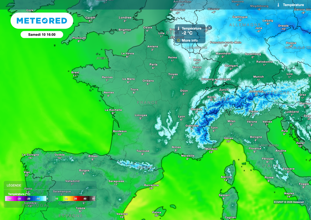 Gel ce samedi sur une partie de la France. Gel ce samedi sur une partie de la France.