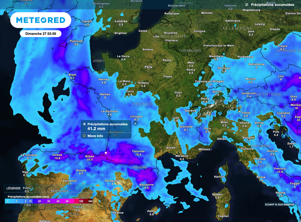 Encore de l'instabilité dans le sud-ouest avec un risque orageux d'ici ce samedi soir.