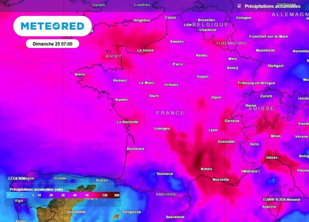 Cumuls Les cumuls s'annoncent importants sur une large partie de la France d'ici le week-end, une situation contrastant nettement avec ce que nous avons connu ces derniers mois
