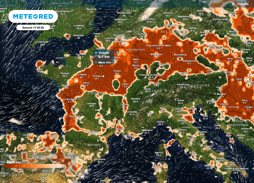 Visibilité samedi matin brouillards Visibilité samedi matin brouillards