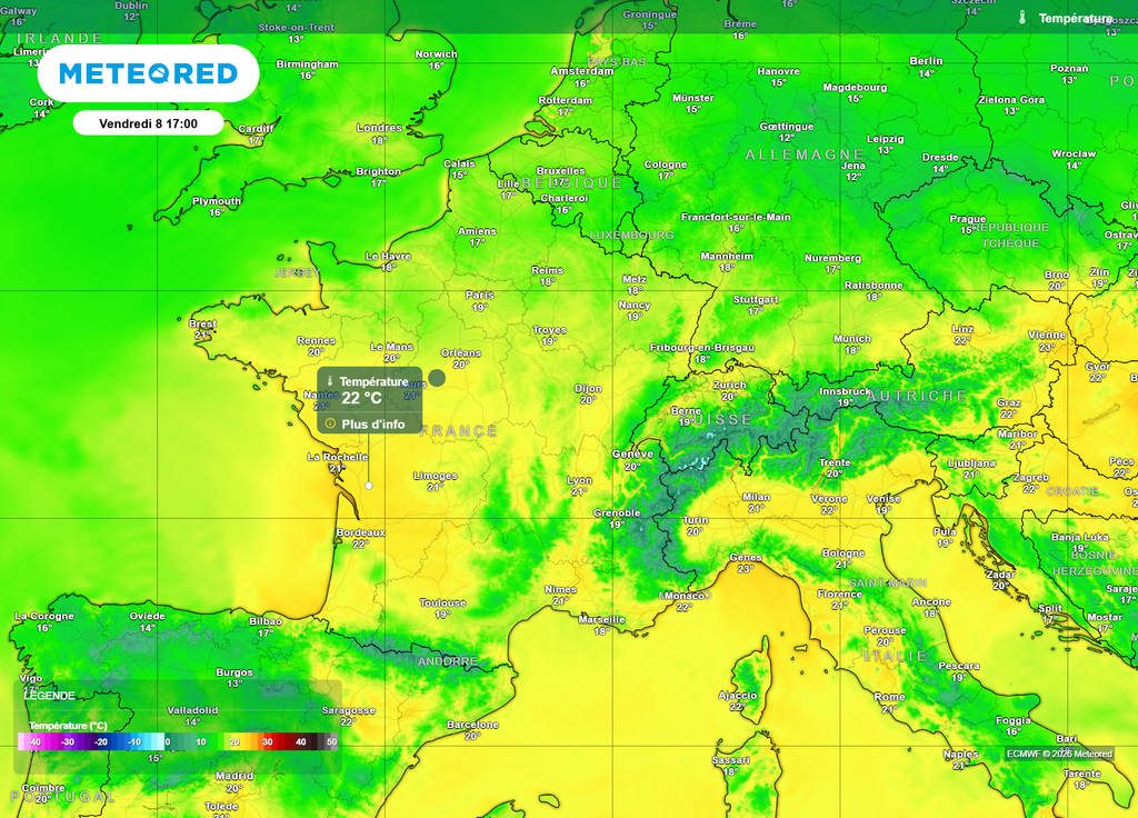Ce vendredi après-midi, une belle douceur va s'installer partout, avec des valeurs parfois proches de 25°C de la Corrèze au Lot.