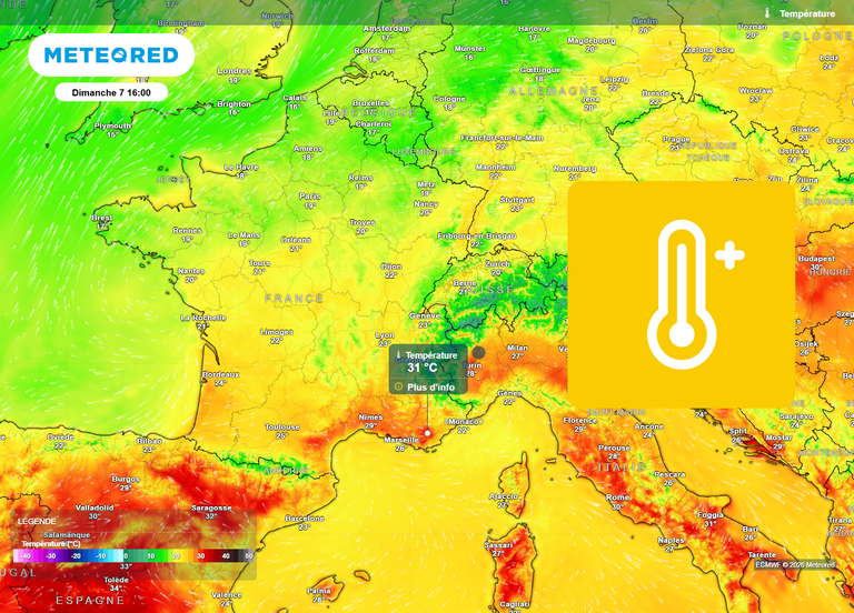Retour tr&egrave;s temporaire de la chaleur ce dimanche en France : des pointes &agrave; 30&deg;C pr&eacute;vues dans certaines r&eacute;gions