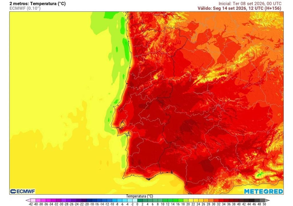 Na semana que inicia a 14 de setembro estima-se um novo período com temperaturas elevadas e acima dos valores médios de referência em Portugal.