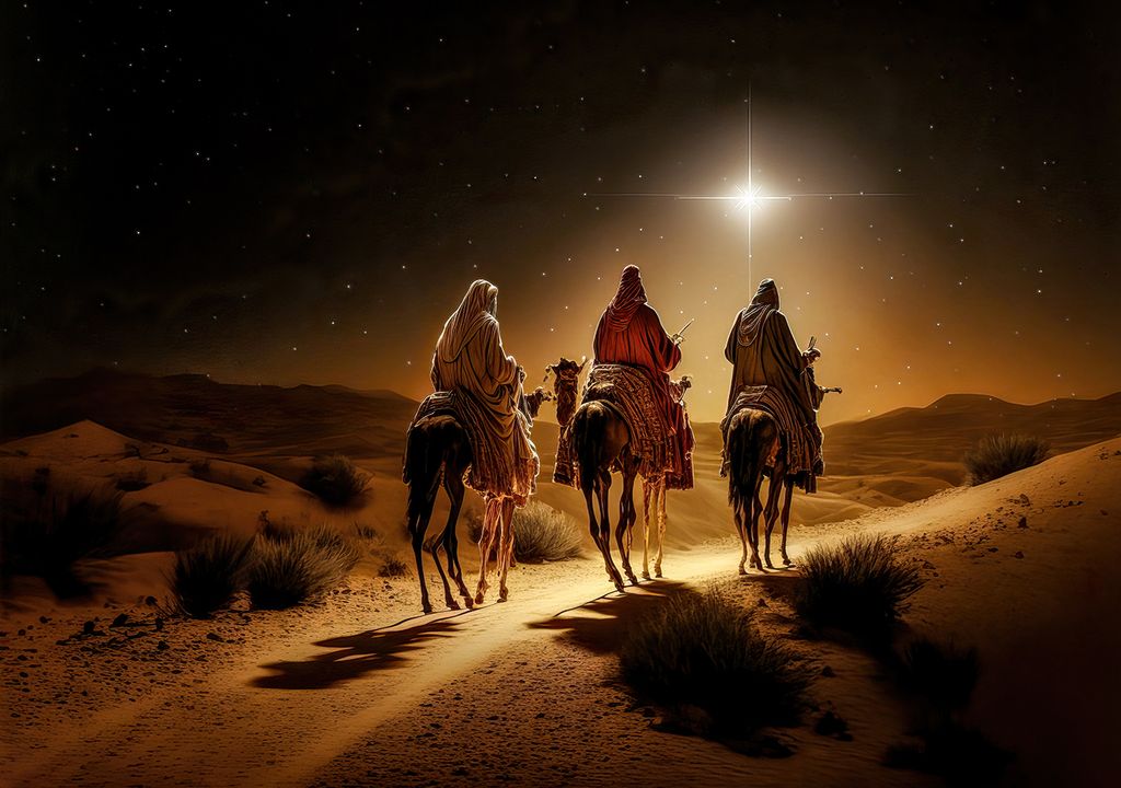 Heilige Drei Könige Melchior Gaspar Baltazar Weihnachten Jesus Stern von Bethlehem