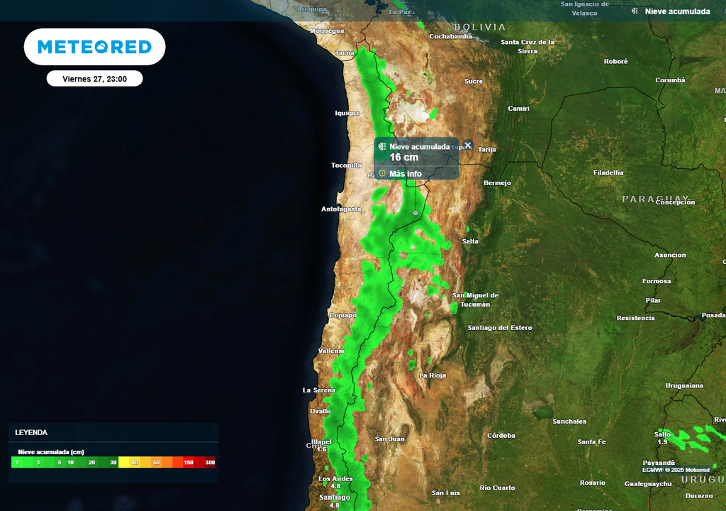 Viento blanco y ventisca, zona norte de Chile, Meteored