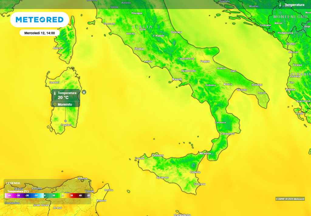 Temperature in aumento su gran parte del Paese