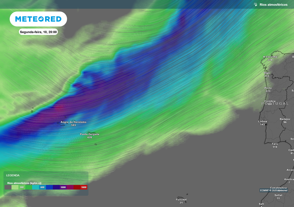 Mapa atmosférico: Rios atmosféricos