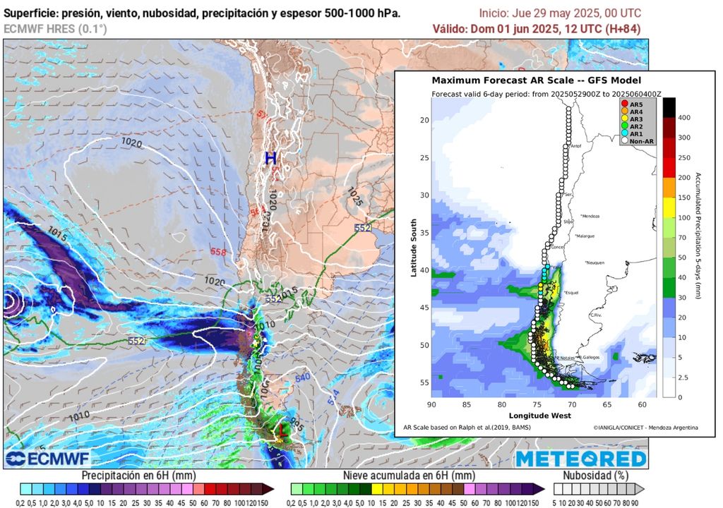 río atmosférico previsto río atmosférico previsto