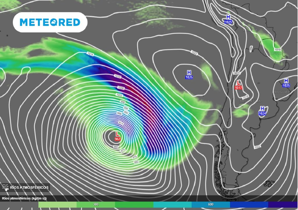 Pronóstico ECMWF río atmosférico Chile