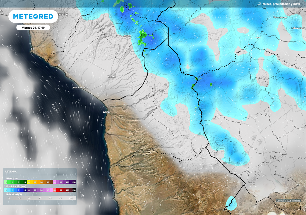 Las precipitaciones estarán presentes esta semana en el norte de Chile.
