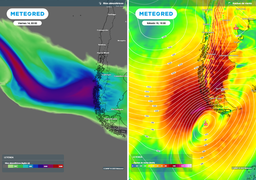 Río atmosférico dejará más de 200 mm de lluvia y vientos sobre 100 km/h: "el potente temporal se quedará hasta el lunes"