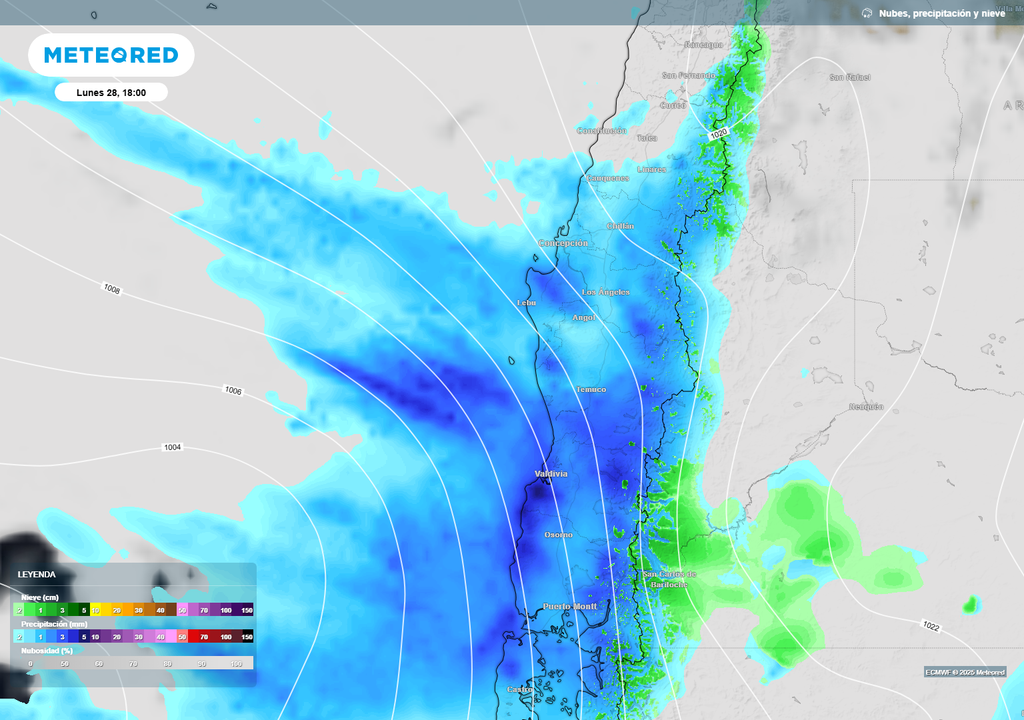 precipitaciones líquidas previstas para cordillera precipitaciones líquidas previstas para cordillera