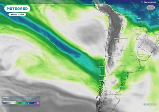 R&iacute;o atmosf&eacute;rico extremo en Chile y temporal con isoterma cero alta: "se acumular&aacute;n m&aacute;s de 300 mm esta semana"