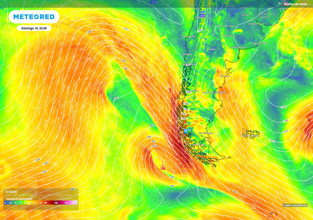 Sectores de la provincia de Última Esperanza y también de la provincia de Capitán Prat podrían tener vientos con rachas de entre 60 a 70 km/h en horas de la noche.