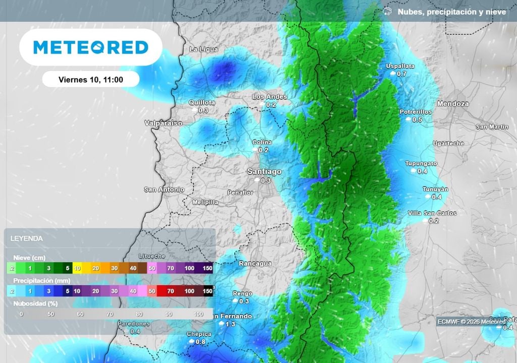 Precipitaciones Mayor probabilidad de precipitaciones se concentraría en zonas cordilleranas: isoterma cero alta podría dejar lluvias en zonas donde generalmente ocurren nevadas.