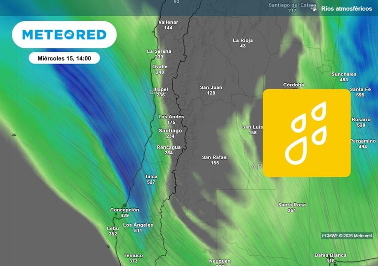 ECMWF y GFS coinciden: un r&iacute;o atmosf&eacute;rico impulsar&iacute;a importantes lluvias en Santiago y este ser&iacute;a el d&iacute;a clave