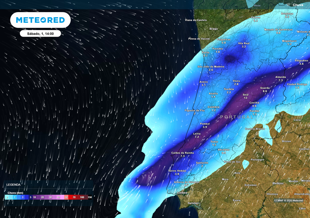 Mapa atmosférico: Chuva