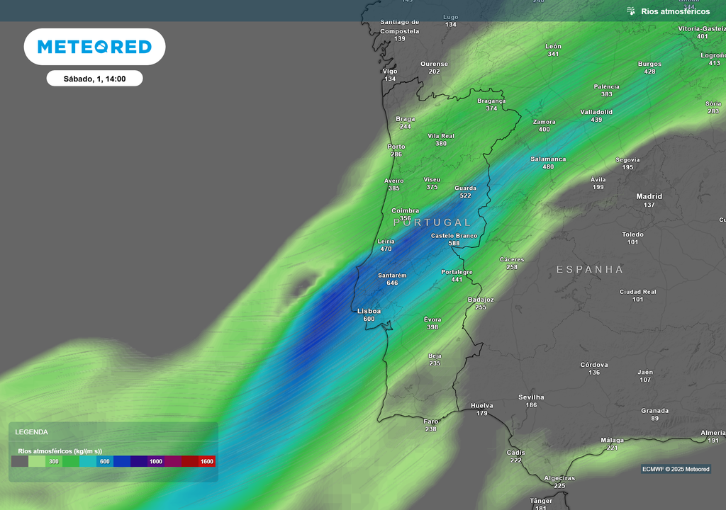 Mapa atmosférico: Rios atmosféricos