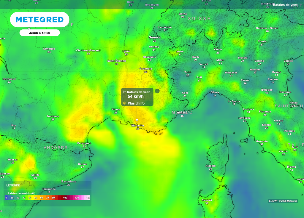 Jeudi après-midi, le mistral et la tramontane se renforceront encore un peu dans le Sud-Est, accentuant le risque de feux de forêt.