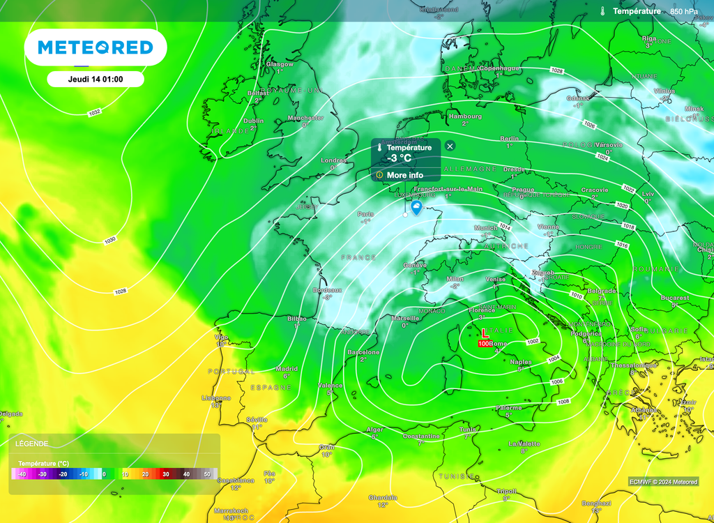 Vers l'altitude 1500m, le gel va faire son retour.