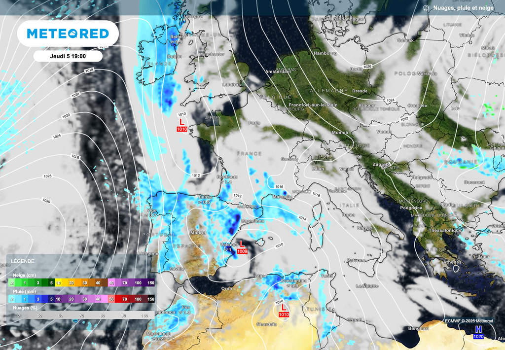 D'ici la fin de semaine prochaine, l'instabilité pourrait concerner l'extrême sud et sud-ouest.