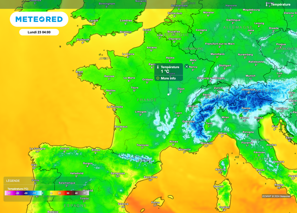 Froid persistant en début de semaine mais le risque de gel soit limité (mais présent sous les éclaircies nocturnes). Froid persistant en début de semaine mais le risque de gel soit limité (mais présent sous les éclaircies nocturnes).
