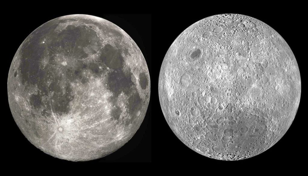Las dos caras de la Luna. Imagen de la NASA para ilustración