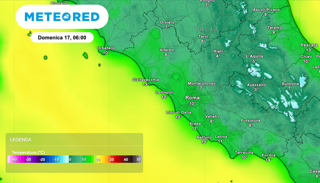Weekend con temperature sotto la media