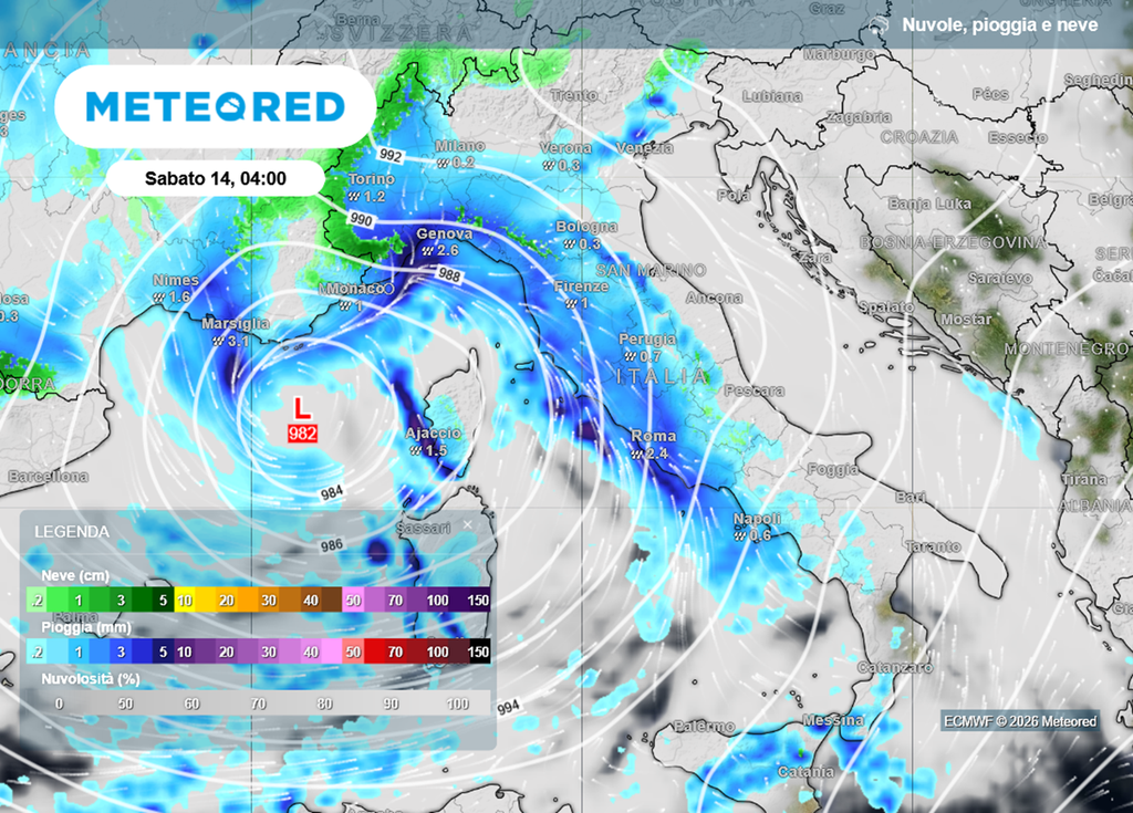 ciclone san valentino Dalla notte tra il 13 ed il 14, nuovo maltempo su Roma per il ciclone di San Valentino.