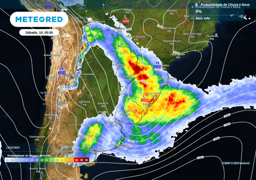 RS, SC e PR est&atilde;o sob alerta de temporais severos, granizo e mais 100 mm