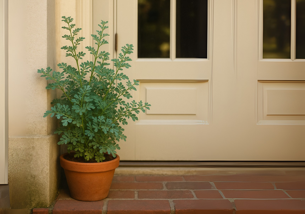 vaso de arruda na entrada de uma casa vaso de arruda na entrada de uma casa