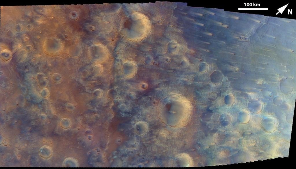 misión Psyche NASA Marte Capturada por el instrumento de imágenes multiespectrales de la misión Psyche de la NASA, esta es una imagen en color realzado creada a partir de cuatro imágenes individuales adquiridas el 15 de mayo de 2026, durante el sobrevuelo de Marte por la nave espacial. Crédito: NASA/JPL-Caltech/ASU