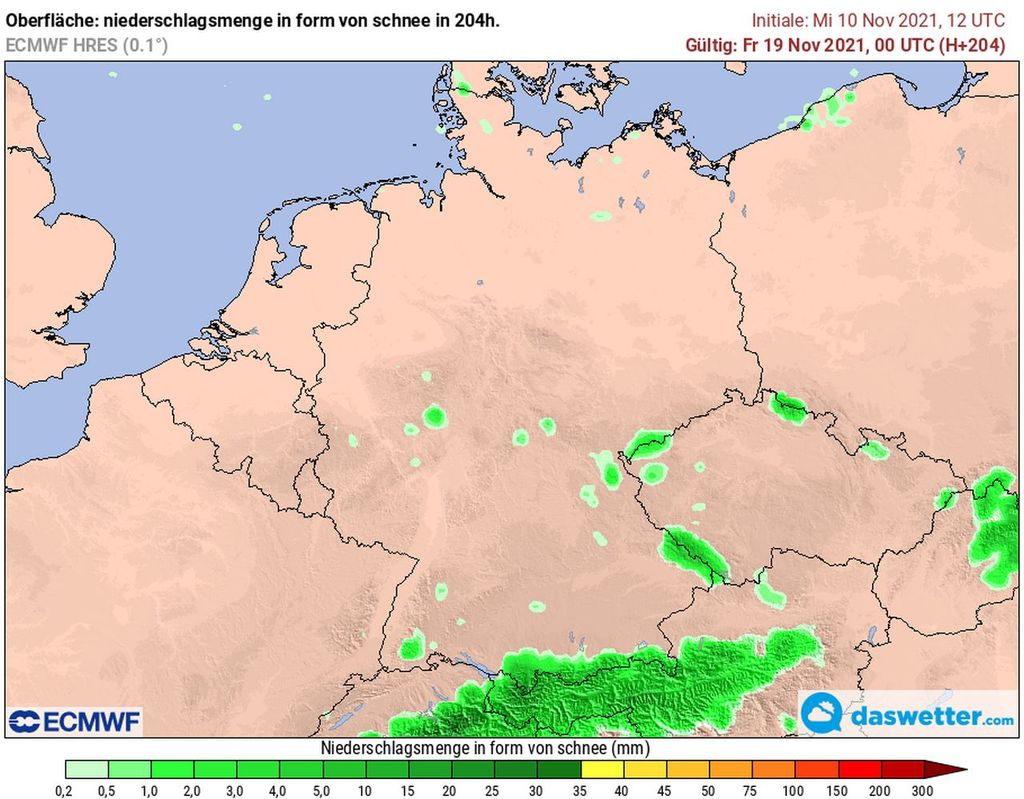 Schneehöhen übernöchstes Wochenende