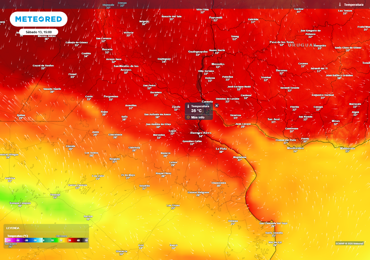 La tarde de este sábado será muy calurosa en Buenos Aires.