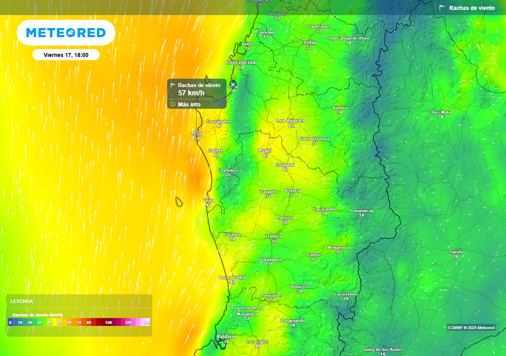 Sábado (18) con altas temperaturas en Chile centro sur, Meteored