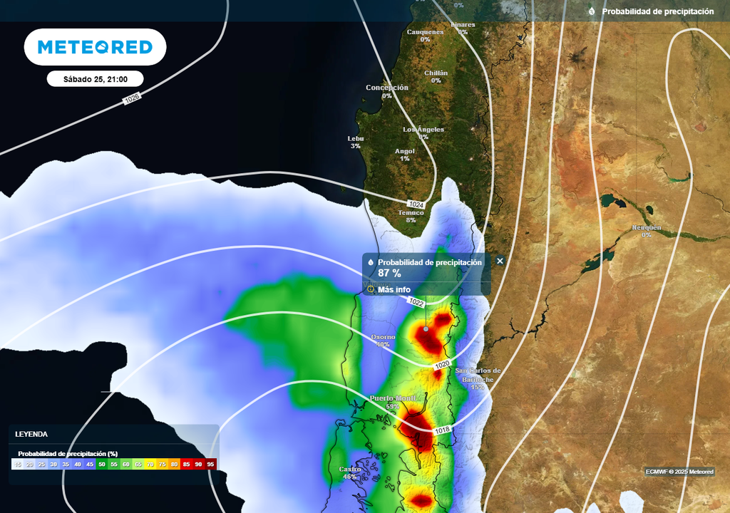 Sábado 25 llega la inestabilidad atmosférica a Chile centro sur, Meteored Sábado 25 llega la inestabilidad atmosférica a Chile centro sur, Meteored