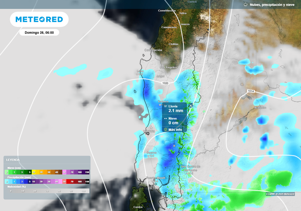 Domingo 26 inestabilidad atmosférica en Chile centro sur, Meteored Domingo 26 inestabilidad atmosférica en Chile centro sur, Meteored